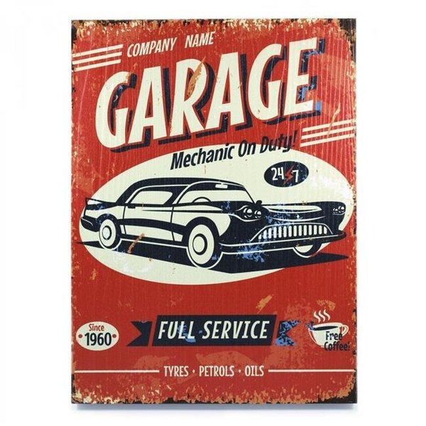 Vintage Parts Usa Vintage Parts USA 323948 Retro Garage Wooden Sign 323948